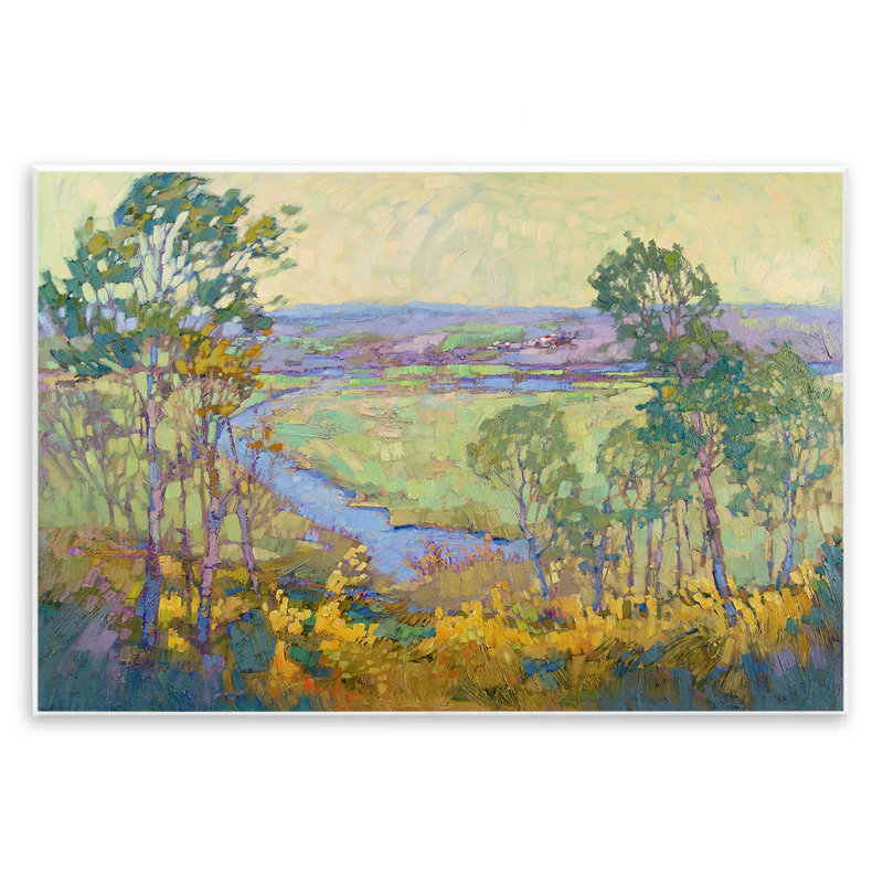 Art abstrait abstrait, "Winding Stream", par Barbara Schilling, H 13 po x l 19 po