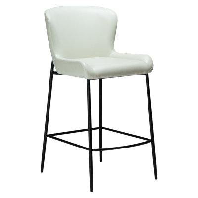 Glam Upholstered Bar Stool with Iron Frame