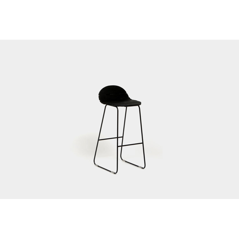 Ligeti Outdoor Bar Stool, Matte Black Powder Coat, Bar Stool (30" Seat Height)