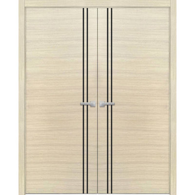 Solid + Manufactured Wood Paneled without Installation Hardware Kit French Doors