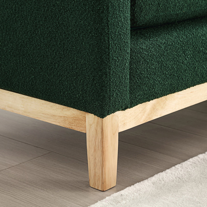 Élégant banc rembourré avec repose-pieds et coussins, Vert