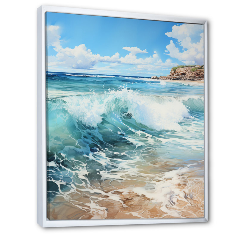 Beach Photo Serene Shores III, reproduction d'art sur toile, H 32 po x l 16 po x P 1 po, Blanc