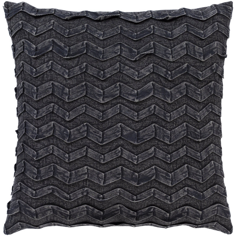 Coussin en coton Caprio, Noir, 20 po X 20 po, Pas de bourre