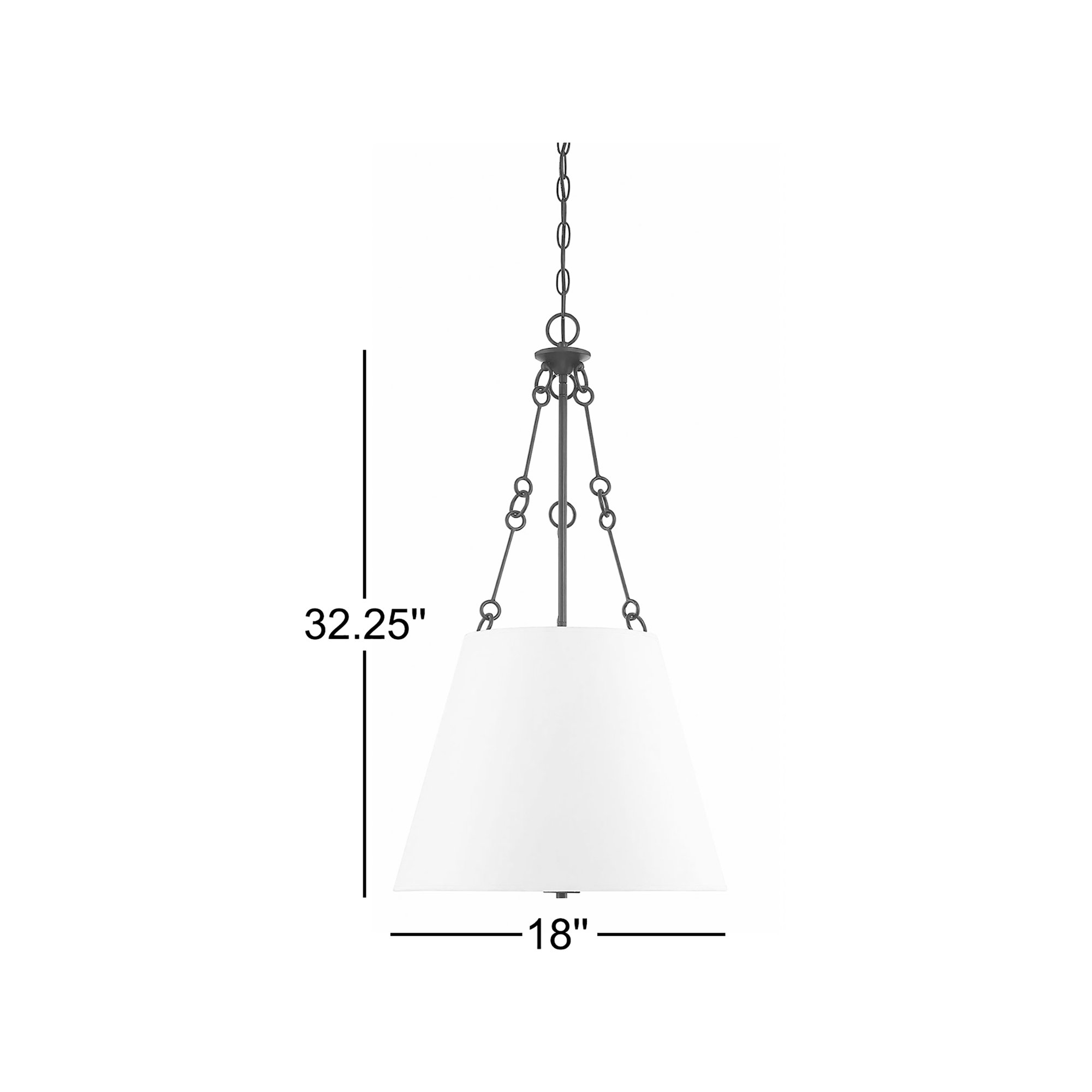 Lodi 4-Light Dimmable Fabric Cone Pendant , English Bronze