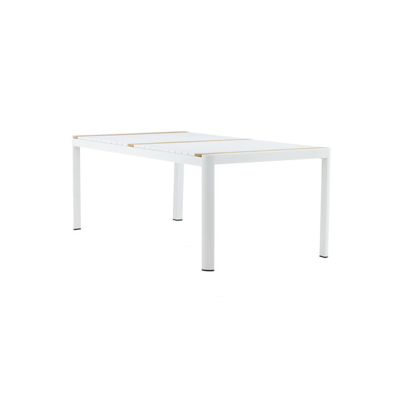 Flennory Teak Dining Table, White