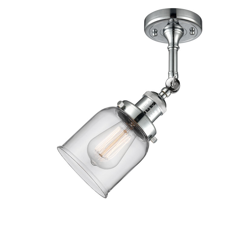 Applique murale 1 lumière 8 po Bell, Ampoule à DEL rétro de 6 watts, Clair, Chrome poli