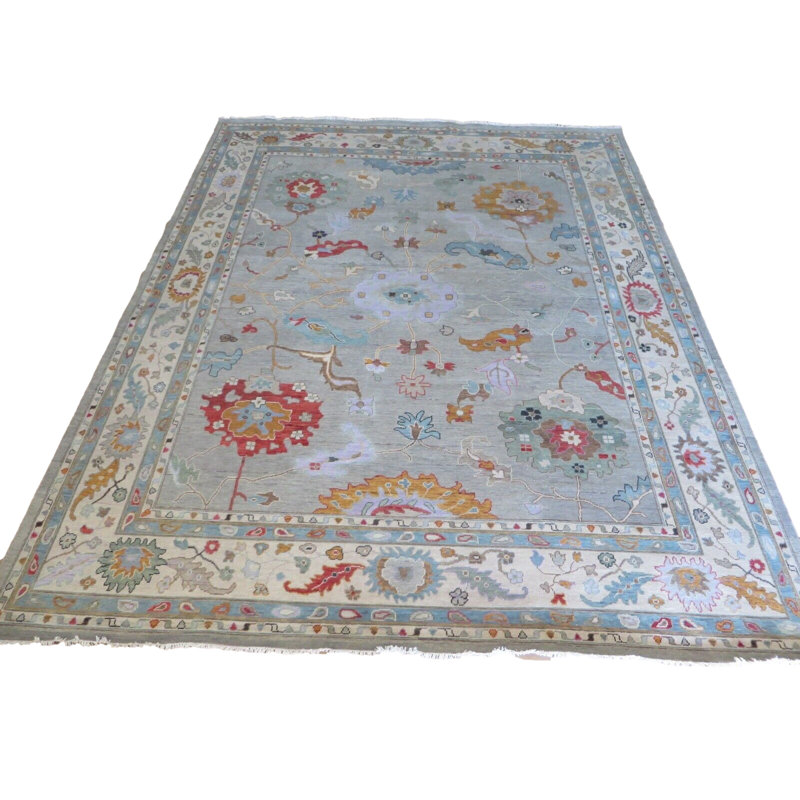 Tapis unique gris de 11 pi 11 po x 15 pi One-of-a-Kind