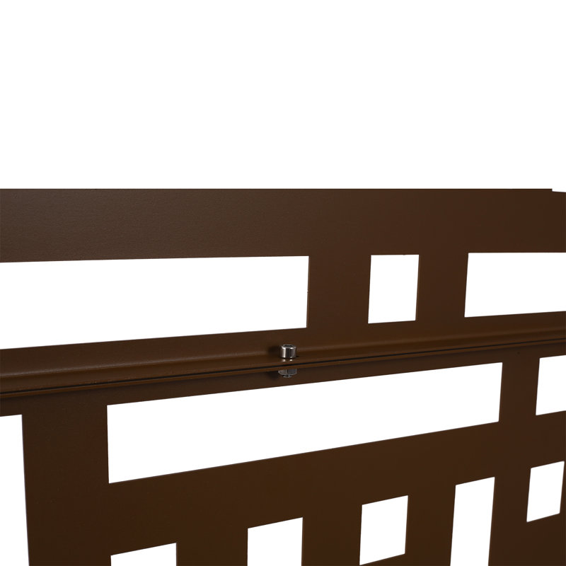 Metal Outdoor Privacy Screen, 76" H x 48" W x 16" D, Brun