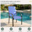 Ensemble de salle à manger 9 pièces pour terrasse - Comprend 8 chaises de salle à manger empilables et une table en métal avec trou pour parasol - 8 places pour la cour, la piscine, le balcon et le jardin, bleu-474009438
