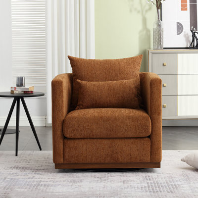 Fauteuil demi-tonneau pivotant, fauteuil d'appoint rond confortable pour le salon, fauteuil club demi-tonneau pivotant à 360 degrés, fauteuil de détente pour chambre de bébé, hôtel, chambre à coucher, bureau, salon