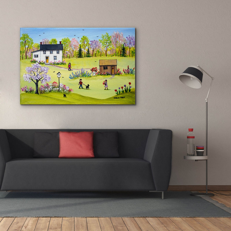 «Dans le jardin sur toile» par Sharon Mark, reproduction, H 40 po x l 60 po x P 1,5 po