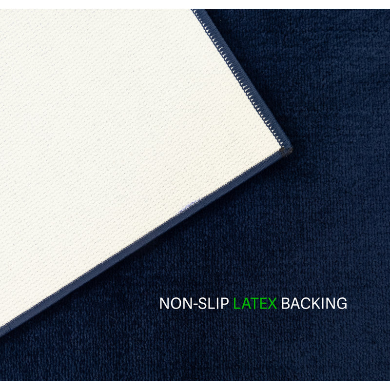 Custom Size Runner Rug Solid Color Navy Blue Medium Pile Slip Resistant by Feet, Runner 2'2" x 6'