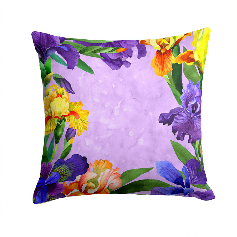 Coussin décoratif intérieur/extérieur irises, 14 po x 14 po