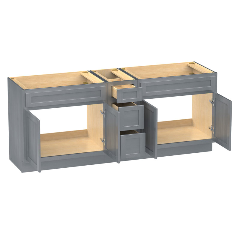 Base de meuble-lavabo double 84 po 84 po seulement, Argent