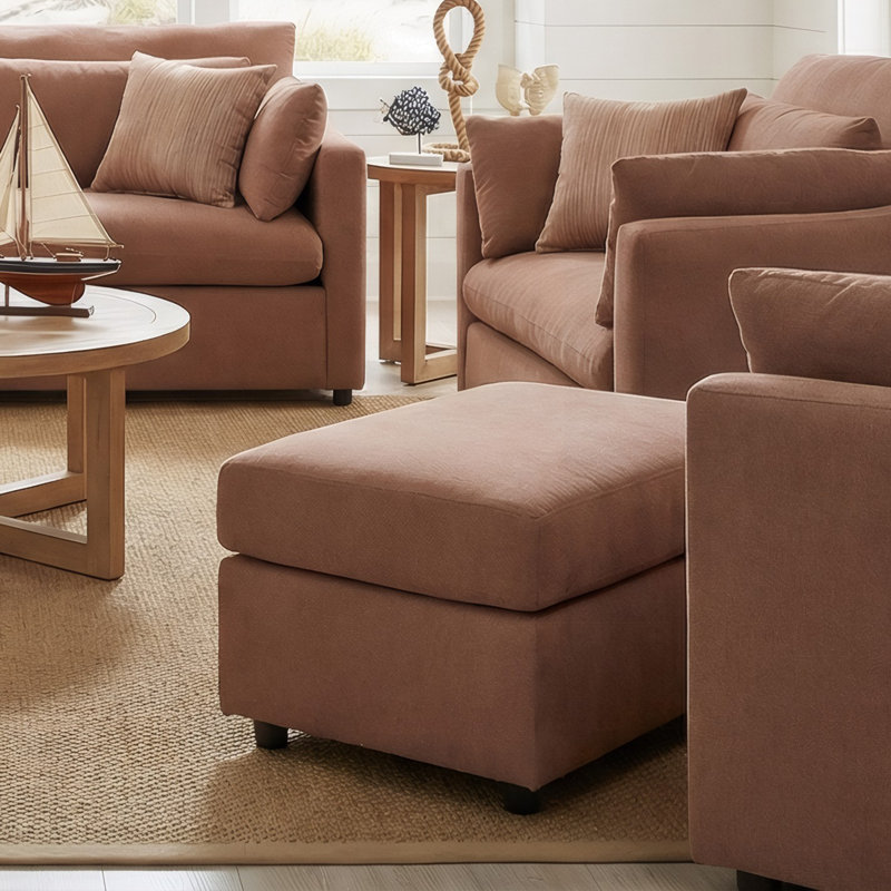Repose-pieds rectangulaire tapissier 41 "- Marina Sunset, Polyester - coucher de soleil Marina