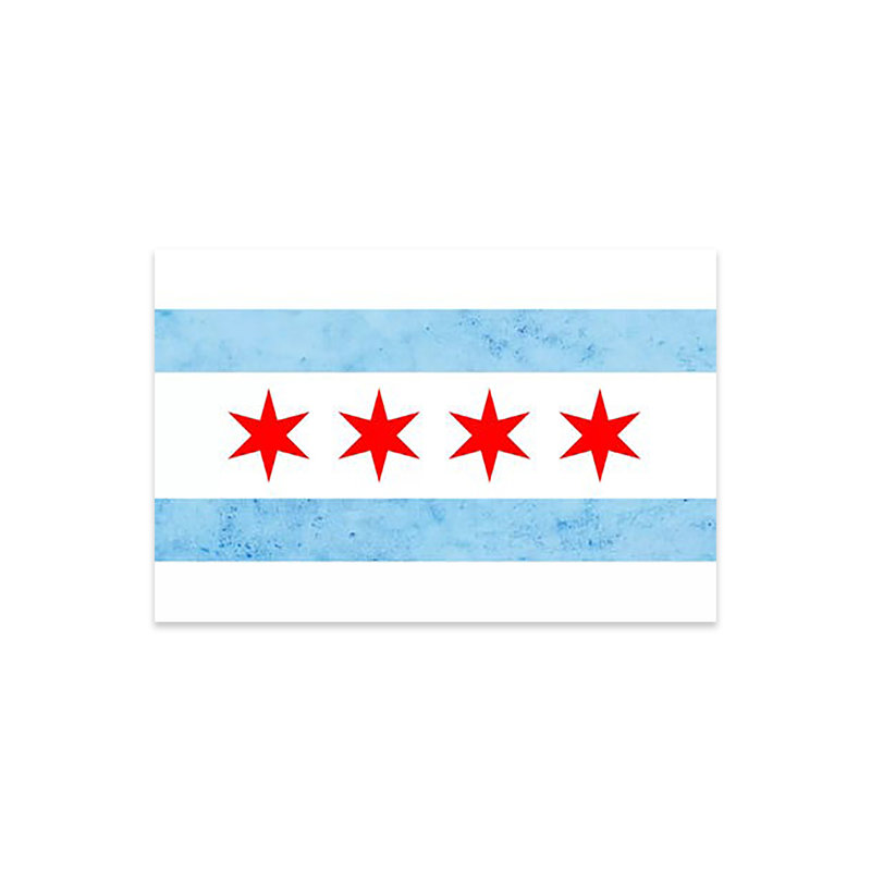 Impression de drapeau de la ville de Chicago (grunge partiel) sur verre acrylique, H 16 po x l 24 po x P 0,25 po