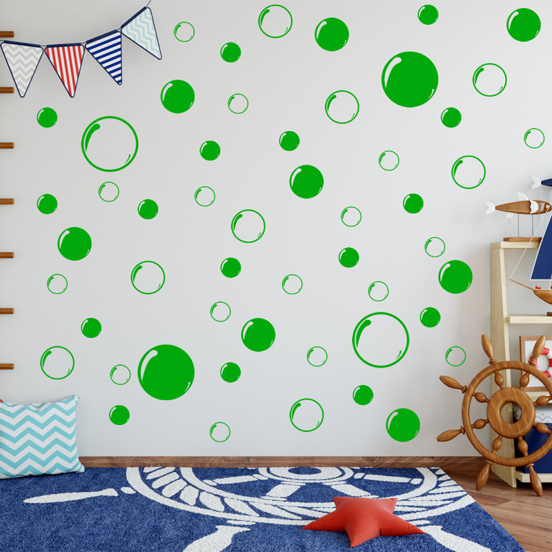 Ensemble de 52 décalcomanies murales pour salle de bain 52 pièces, Vert