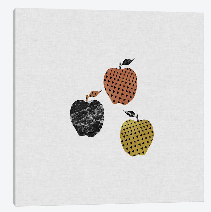 «Scandi Apples», impression sur toile, H 12 po x l 12 po x P 1,5 po, Toile tendue, Pas de tapis
