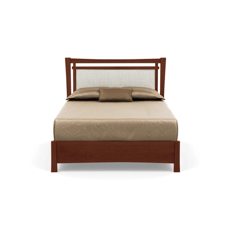 Monterey Upholstered Platform Storage Bed, Queen, Cognac Cherry, Natural