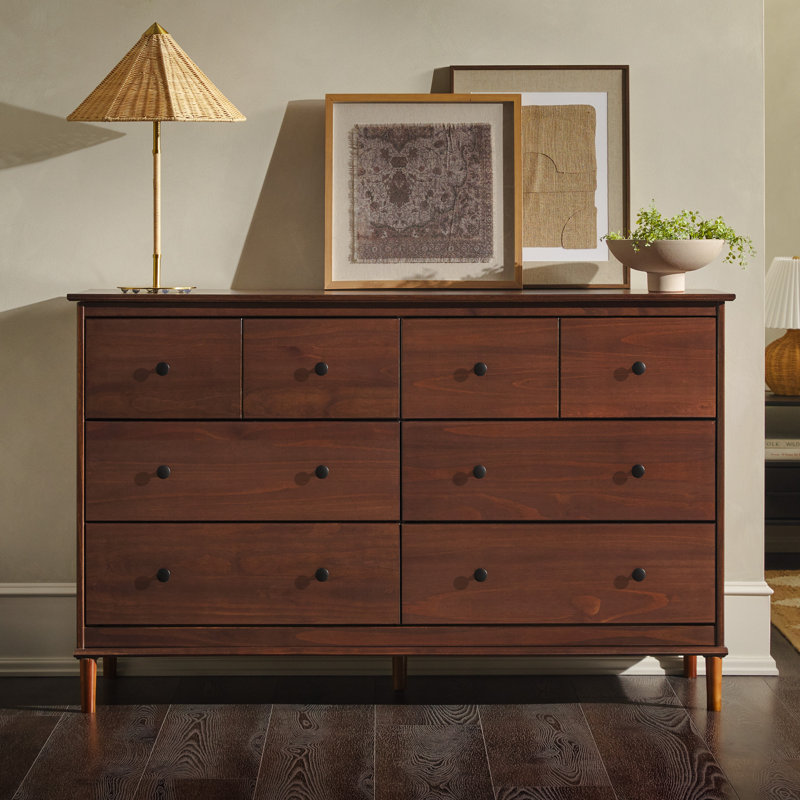 Commode double 6 tiroirs Haney, Noyer