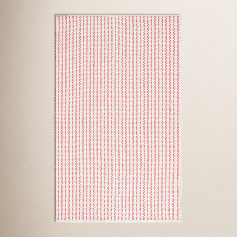 Tapis à chevrons / zigzag en coton tissé à la main Cape Cod 451, Rectangle 6 pi x 9 pi