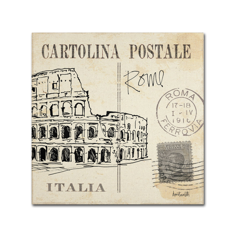 Ladzi «Post card Sketches IV» par Anne Tavoletti, impression sur toile tendue, H 14 po x l 14 po x P 2 po