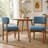 Modern Wooden Blended Linen Blue Dining Chair-202347696