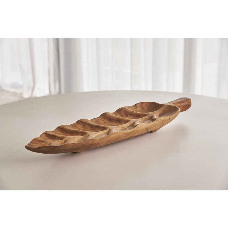 Village Teak Decorative Plate, Natural