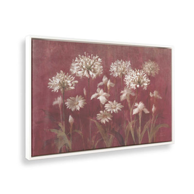 «Garden Flowers on Burgundy» par Danhui Nai, reproduction d'art sur toile
