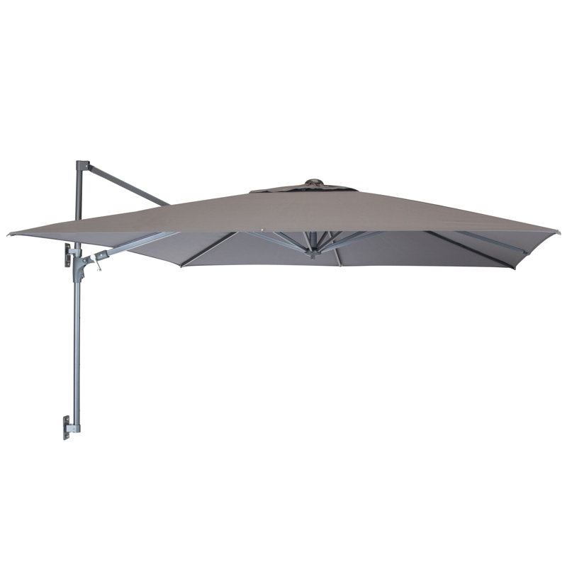 Wall Mounted 2.5M Square Free Arm Parasol, Taupe