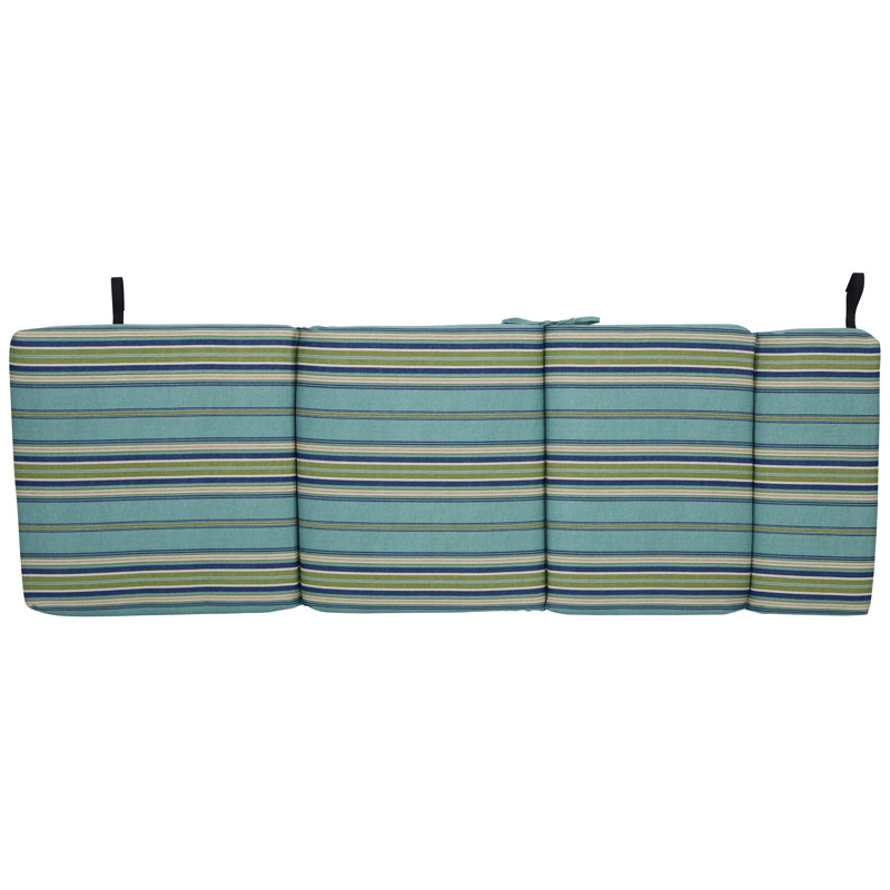 72-Inch By 24-Inch Outdoor Chaise Lounge Cushion, Tan/Green/Blue/Terrace Breeze Striped
