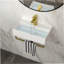 21"X12" Wall-Mounted Rectangular Ceramic Bathroom Sink With Gold Towel Bar & Overflow, Gold Faucet