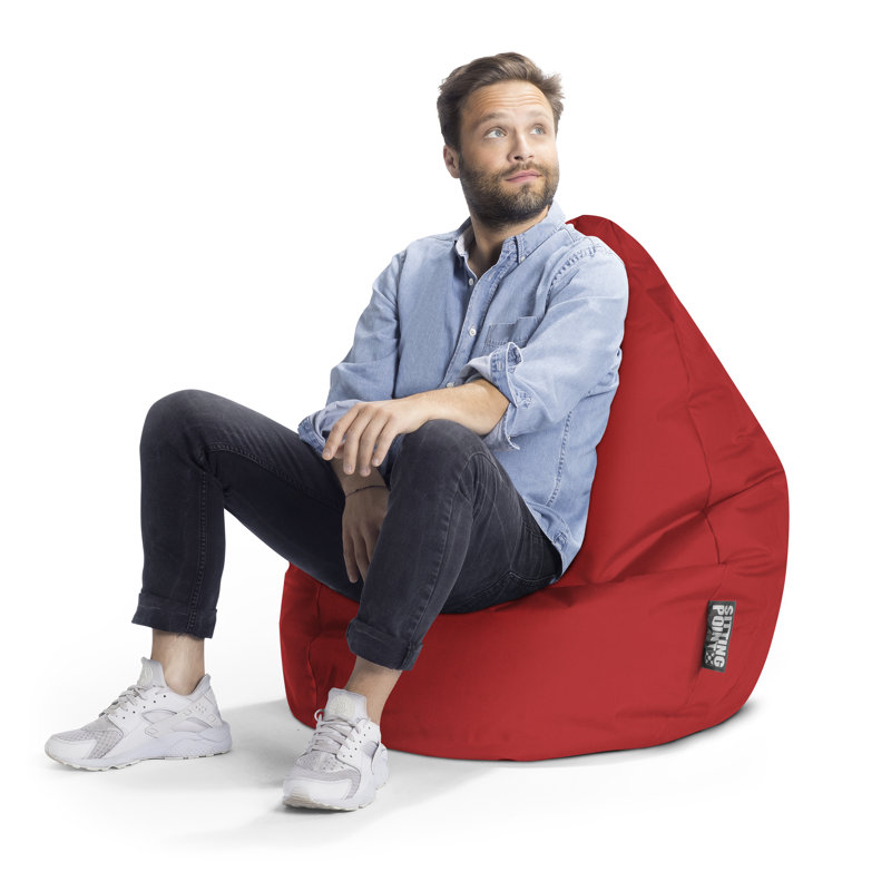 Brava Standard Bean Bag Chair & Lounger, Red 100% Polyester