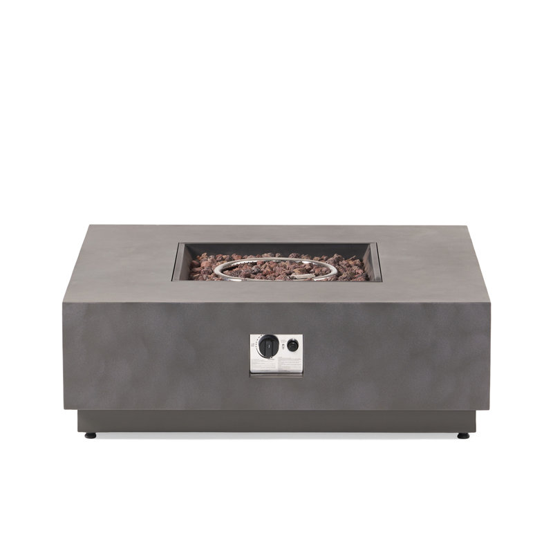 SQUARE Iron FIRE PIT-50 000 BTU, Light Gray