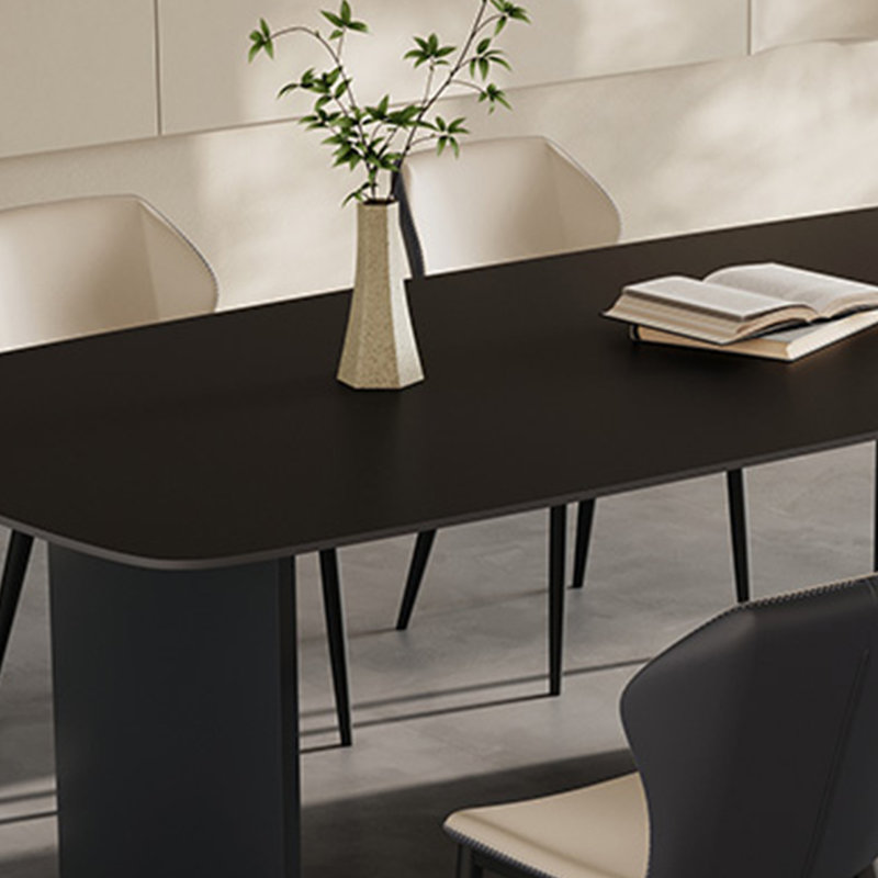 Table de salle à manger rectangulaire noire, H 29,52 po x L 70,86 po x l 31,49 po