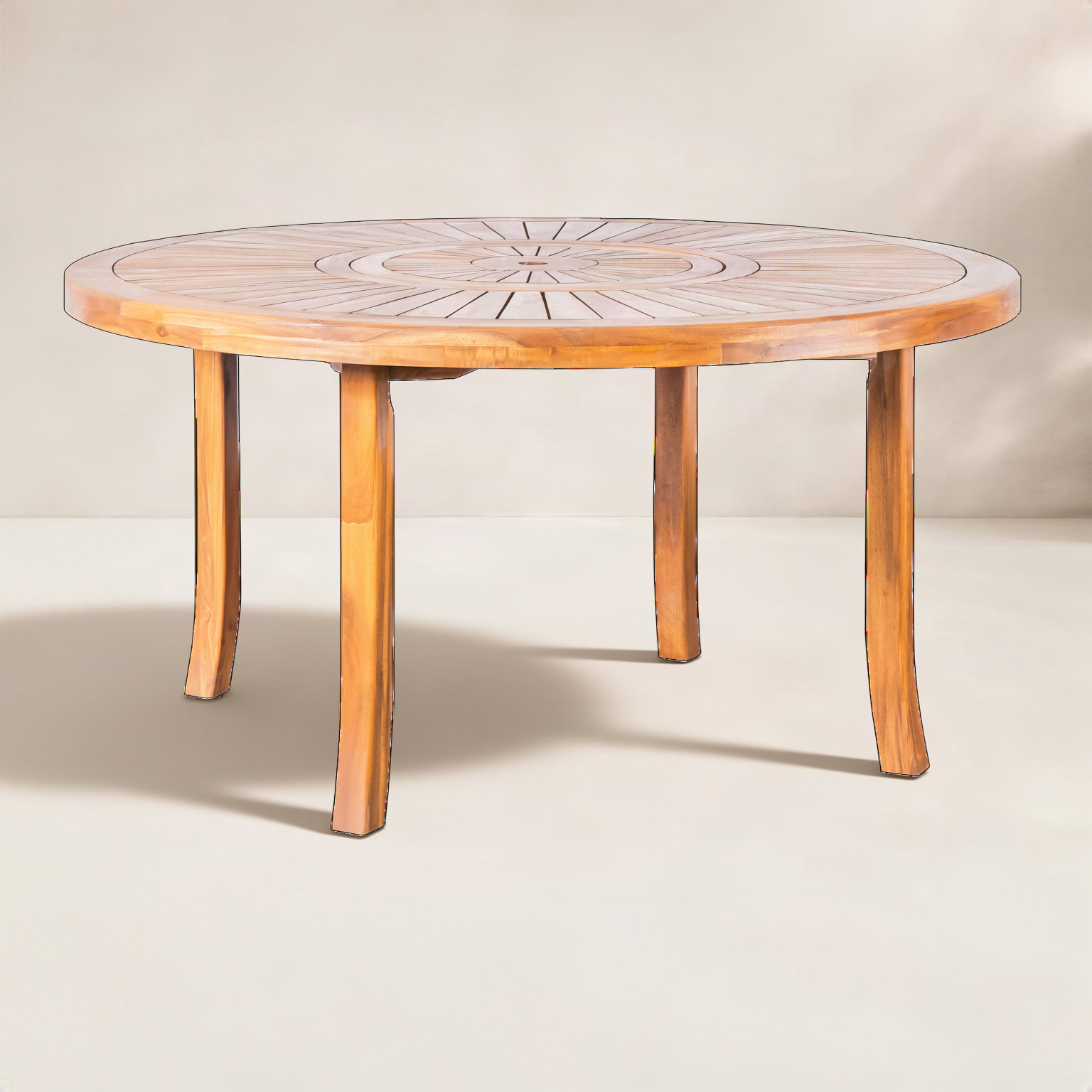 Dani Acacia Patio Dining Table, 29.5" H x 59.1" W x 59.1" D