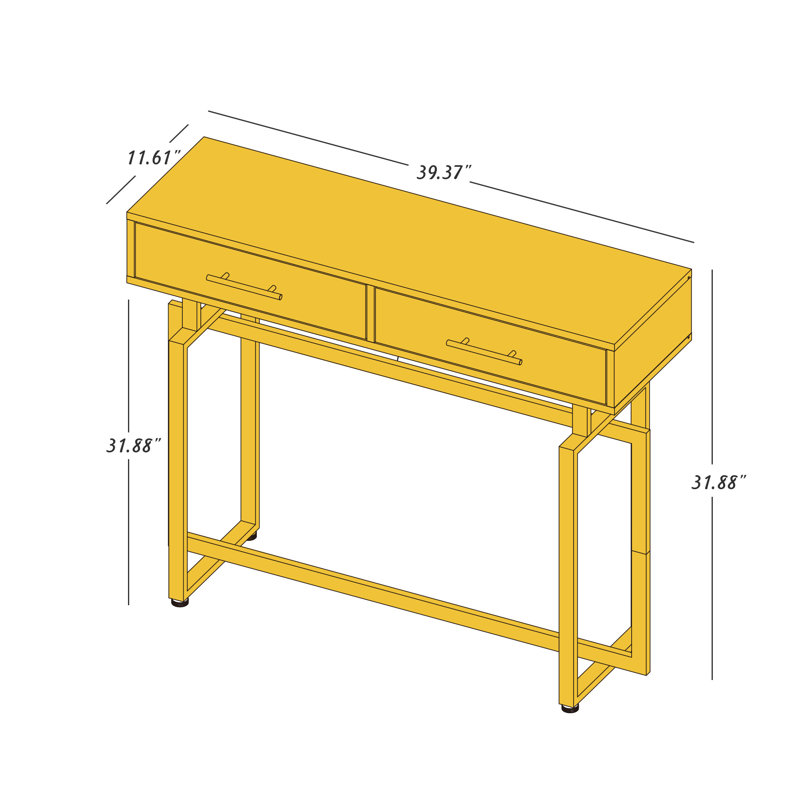Evvie 39.37'' Console Table with 2 Drawers