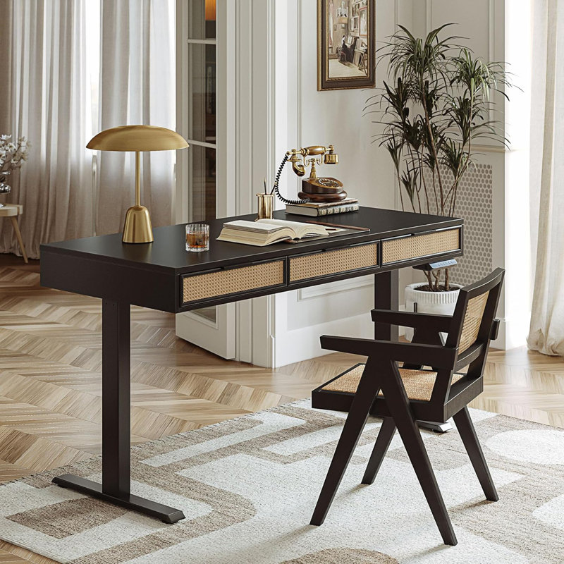 Bureau à hauteur réglable Harlesden, Noir