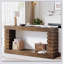 Console 70,87 po en bois brun étroit avec rangement pour canapé d'entrée, salon de couloir