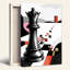 «Black Chess Queen» sur un chemin géométrique menant à une porte rouge-133220062