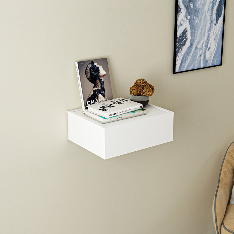 Locelso 100% CHIPBOARD Floating Shelf, White