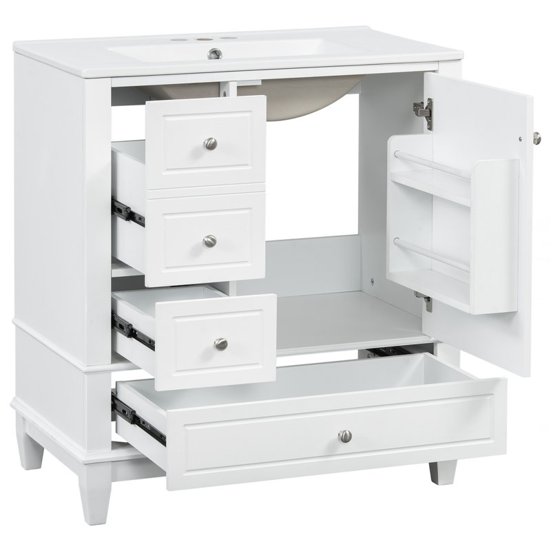 Meuble-lavabo 30 po avec lavabo, Blanc