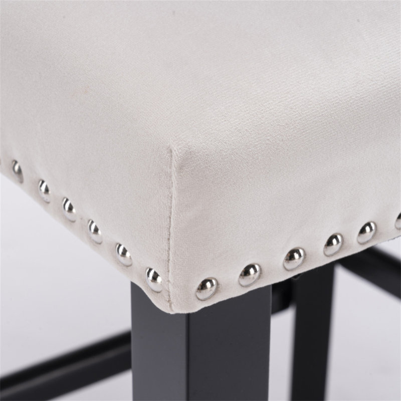 Ensemble de 2 chaises et tabourets de bar Keyshaun, Beige