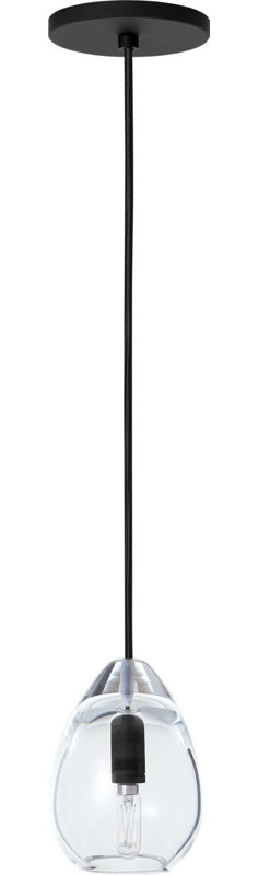 Alina Accent Pendant, 156.3" H x 4.8" W x 4.8" D, Nightshade Black, No Lamp