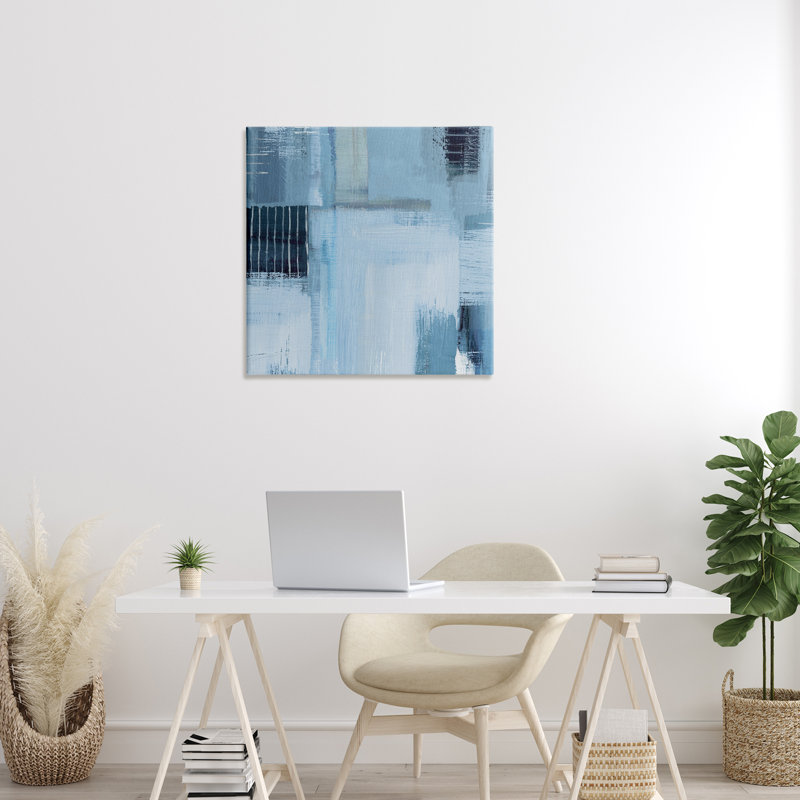 Art mural en toile abstraite et hachurée par Susan Jill bp-667_CN, H 30 po x l 30 po