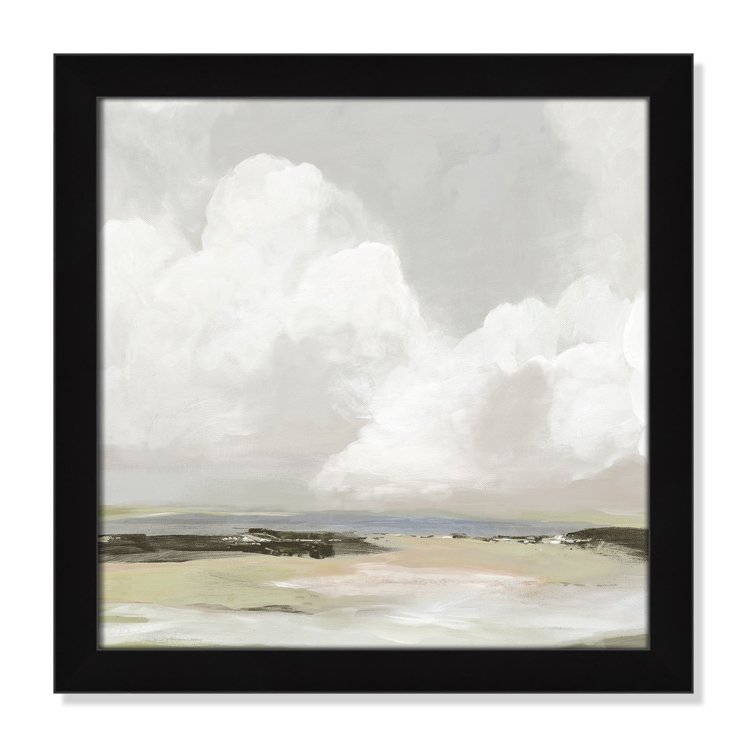 Weatherhill "Soft Clouds" Painting, 18" H x 18" W x 1.12" D, Black Framed