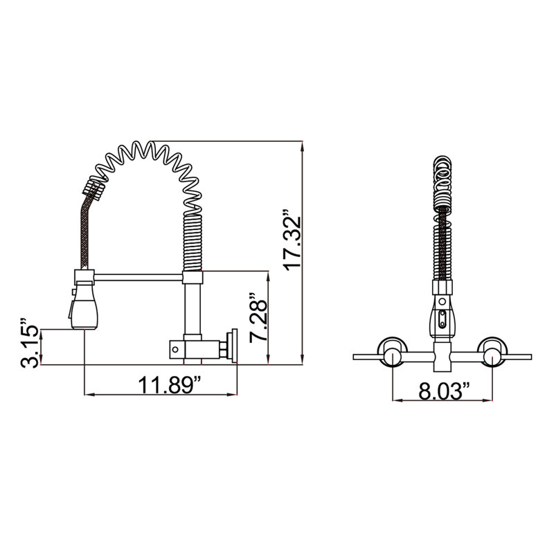 Inhouse Commercial‑Style Pull‑Down Kitchen Faucet with 3‑Function Sprayer, High‑Arc Spout & 304 Stainless Steel Body