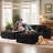 No Assembly Required Compression Packed 3-piece Cloud Modular Upholstered Boneless Sectional Sofa-1539978075