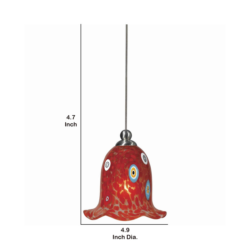 Kayme 1 - Light Red Single Pendant