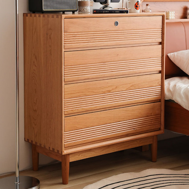 Commode d'appoint en bois massif simple cerise